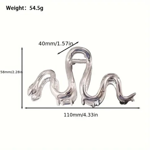 Minimalistischer Metall Schlange Haarkralle Clip Eleganter Großer Haifisch Clip Rutschfestes Legierung Haar Zubehör Für Damen Mode Haargreifer