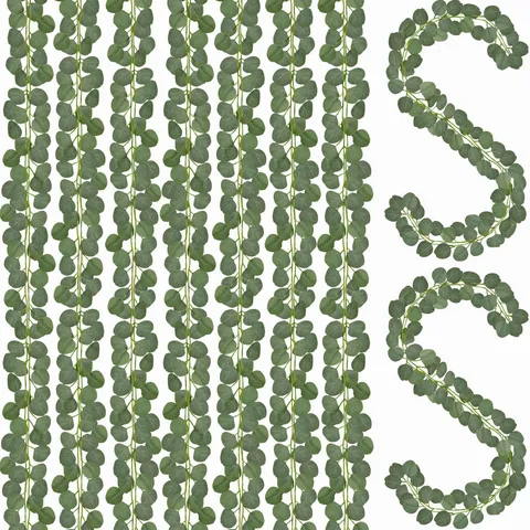 Künstliche Eukalyptus Girlande Falsche Grüne Blätter Reben Für Hochzeitsfeier Dekoration Seide Kunststoff Hängende Pflanze