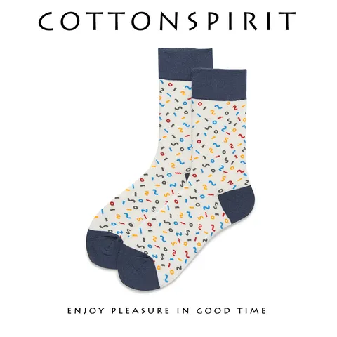 Unisex Street Style Crew Socks Geometric Print Contrast Color Casual Sports Skateboard Cotton Blend Socks