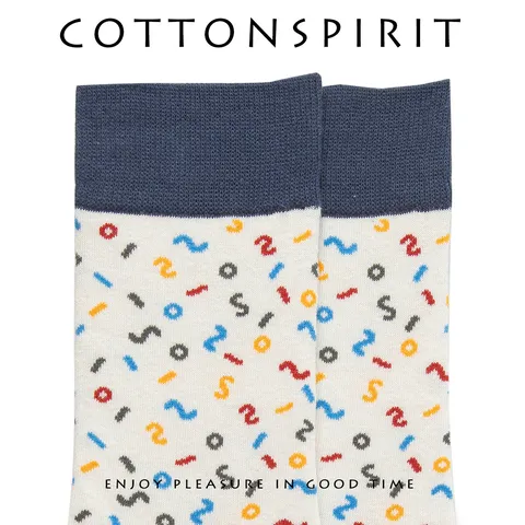 Unisex Street Style Crew Socks Geometric Print Contrast Color Casual Sports Skateboard Cotton Blend Socks