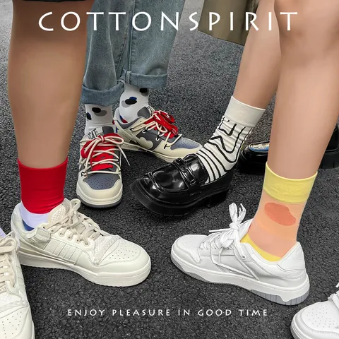 Unisex Κάλτσες Μέσου Μοσχαριού Trendy Ακανόνιστο Mπλοκ Χρώματος Pouά Casual Βαμβάκι Sport Μακριές Κάλτσες Για Άνδρες Γυναίκες