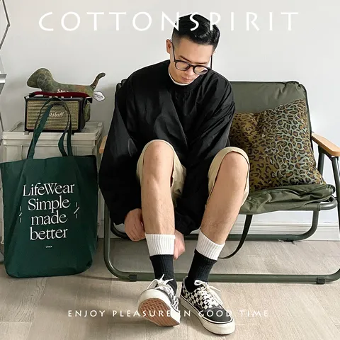 Unisex Cotton Crew Socks Double-Layer Color-Blocked Cuff Athletic Sports Skateboard Socks Casual Long Socks For Men And Women