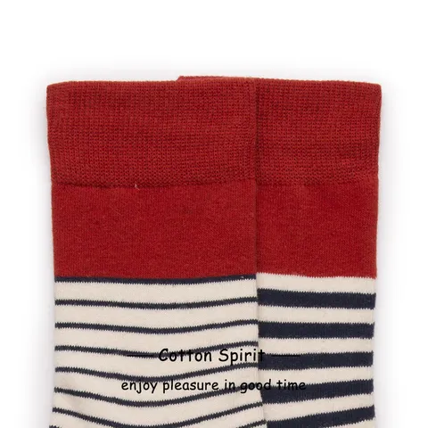 Unisex Ριγέ Κάλτσες Μεσαίου Ύψους από Βαμβάκι Casual Ζευγάρι ΑντιVαet Contrast Color Αναπνεύσιμες Άνετες Καθημερινές