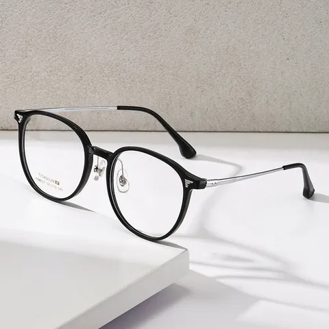 Montatura per Occhiali da Vista TR90 Beta Titanio Ultraleggera Coreana Donna Pieno Cerchio Miopia Occhiali Moda