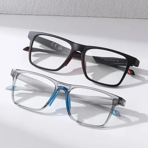 Montatura per Occhiali da Vista TR90 Leggera da Uomo Antiluce Blu Montatura Quadrata Occhiali Sportivi Moda