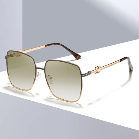 Donne Moda Metallo Quadrato Occhiali da Sole Trendy UV400 Polarizzati Sfumati Occhiali da Sole Per Viaggi All'aperto Occhiali