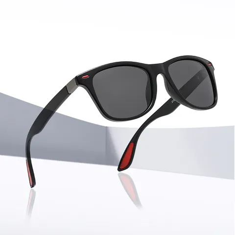 Occhiali da Sole Sportivi Polarizzati da Uomo Protezione UV400 Antiriflesso Guida Pesca all'Aperto Montatura Quadrata in PC