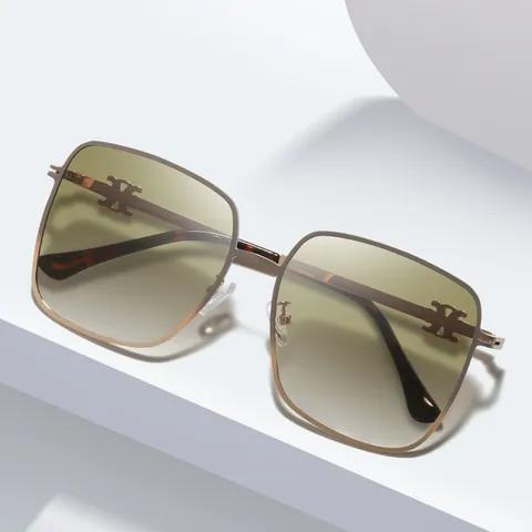 Donne Moda Metallo Quadrato Occhiali da Sole Trendy UV400 Polarizzati Sfumati Occhiali da Sole Per Viaggi All'aperto Occhiali