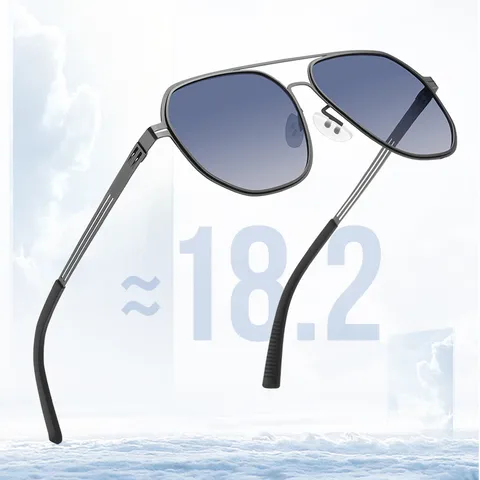 Occhiali da Sole Polarizzati da Uomo UV400 Doppio Ponte in Metallo Pilota Guida Sport all'Aperto Moda