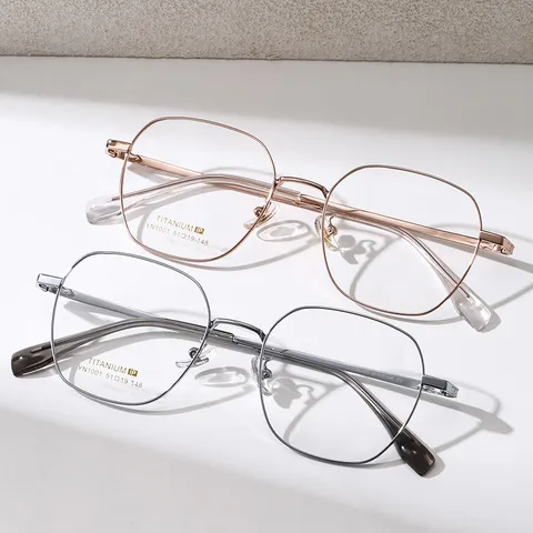 Occhiali Anti Luce Blu a Montatura Tonda Lusso Leggero Montatura Ottica in Titanio Ultra-Leggero per Uomo Donna