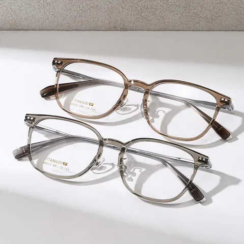 Stile Coreano Ultraleggero Semi-Titanio Montatura per Occhiali da Vista Donna Montatura Completa Anti Luce Blu Tonda