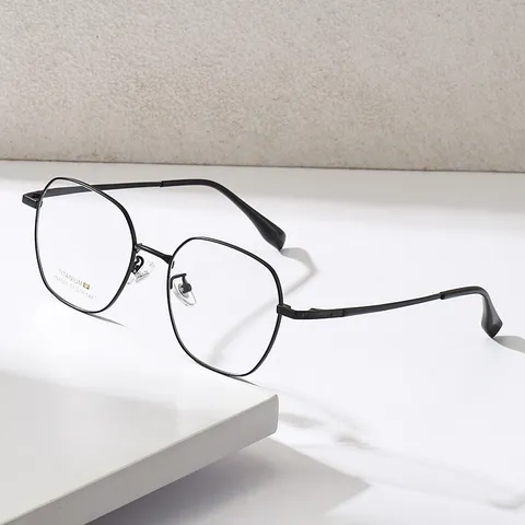 Occhiali Anti Luce Blu a Montatura Tonda Lusso Leggero Montatura Ottica in Titanio Ultra-Leggero per Uomo Donna