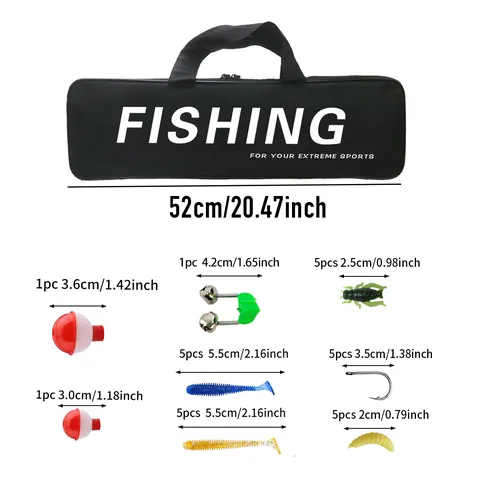 Telescopic Fishing Rod And Reel Combo Full Kit With Carbon Fiber Fishing Pole Spinning Reel Lures Carrier Bag
