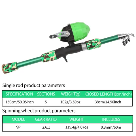 Kids Fishing Rod And Reel Combo Telescopic Fishing Pole Set With Closed Fishing Reel Portable Travel Fishing Gear Set For Children