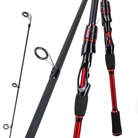 Fiberglass Lure Fishing Rod Portable Travel Spin Casting Rod Hard Action River Fishing Tackle Gear