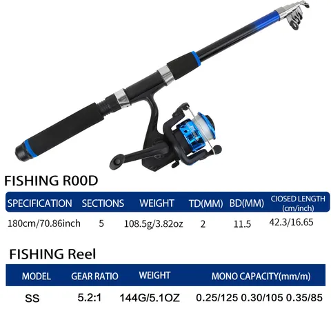 Portable Telescopic Fishing Rod Set With Spinning Reel Fishing Bag Lures Hooks Floats Full Kit Outdoor Fishing Gear