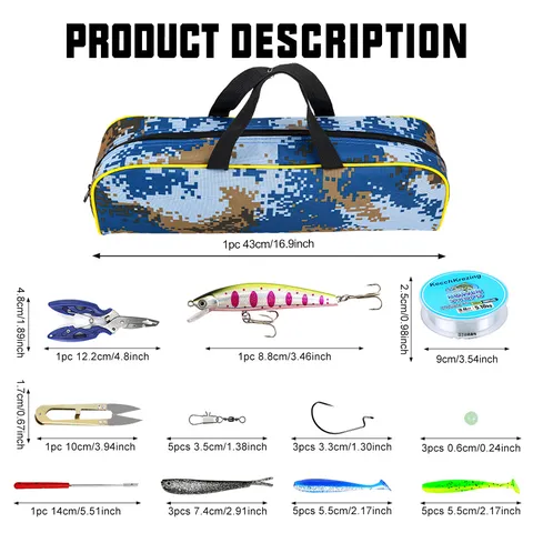 Juego de Caña de Pescar Telescópica Caña de Pescar de Mar Portátil Con Carrete de Pesca Bolsa de Aparejos de Pesca Kit Completo para Principiantes