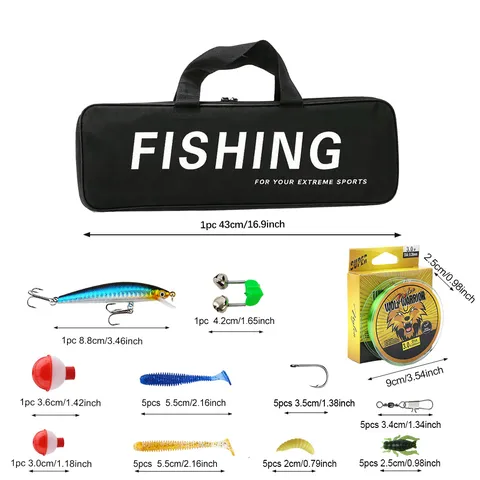 Portable Telescopic Fishing Rod Set With Spinning Reel Fishing Bag Lures Lines Complete Outdoor Travel Fishing Gear Kit