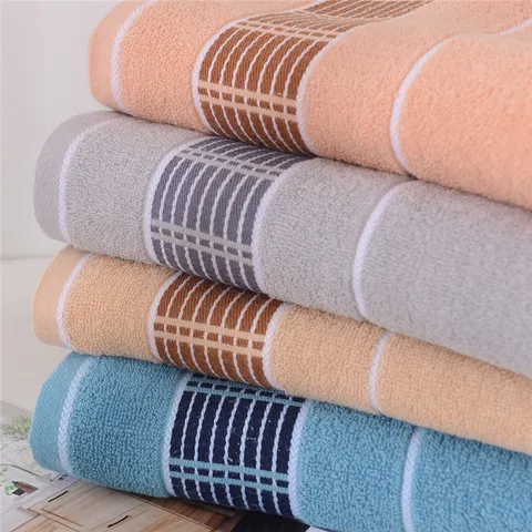 Pure Cotton Bath Towel Soft Thickened Absorbent Wide Satin Stripe Home Bathroom Hotel Daily Shower Beach Towel
