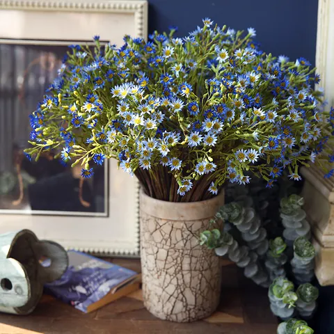 Artificial Silk Three-Forked Radish Flowers Pastoral Fresh Small Crushed Flowers Home Decor Floral Arrangement