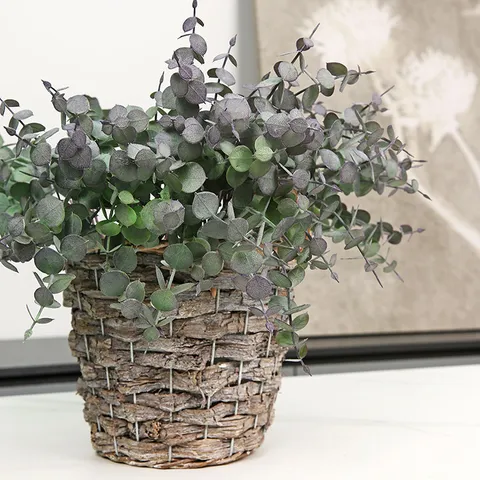 Artificial Eucalyptus Leaves Green Plants Fake Eucalyptus Branches For Home Living Room Table Decor Artificial Flower Bouquet