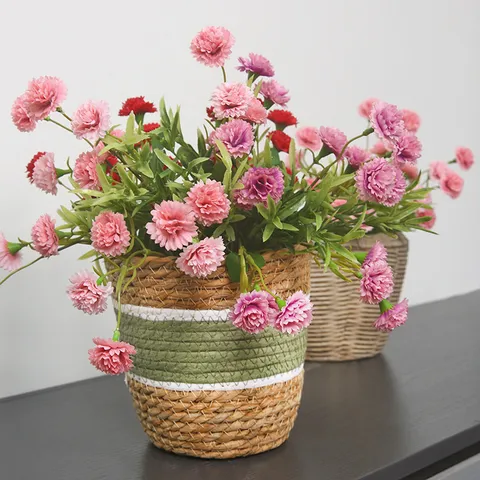 Fleurs Artificielles Œillets Soie Faux Œillets Bouquet Pour Maison Salon Table à Manger Décoration de Fête