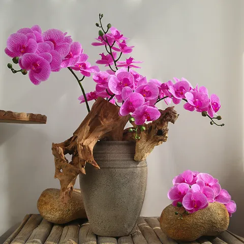 Artificial Phalaenopsis Flower 3D Touch Orchid Large Branch Fake Floral For Home Indoor Decoration Wedding Party Ornament