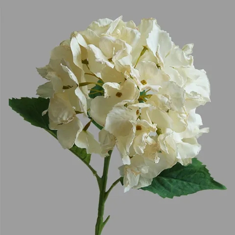 Artificial Hydrangea Single Branch Roasted Edge Fabric Flower For Wedding Home Decoration Photography Props