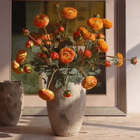 Artificial Flower Bouquet Silk Dew Lotus Table Centerpiece Floral Arrangement For Home Living Room Hotel Decor