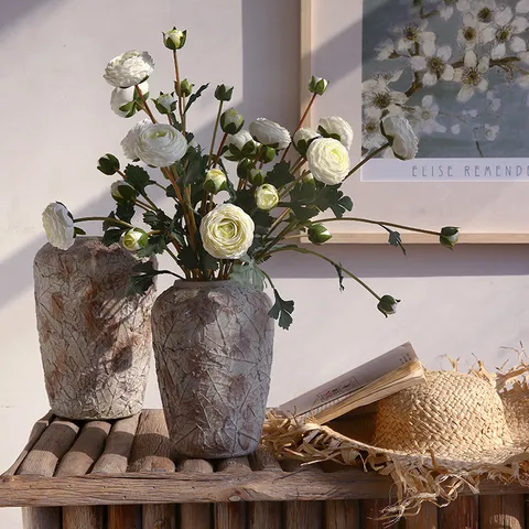 Artificial Flower Bouquet Silk Dew Lotus Table Centerpiece Floral Arrangement For Home Living Room Hotel Decor