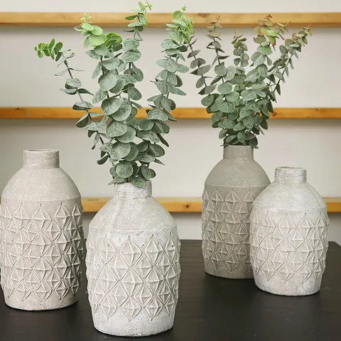 French Retro Artificial Eucalyptus Leaves Single Branch Fake Greenery Plant For Home Room Interior Decor