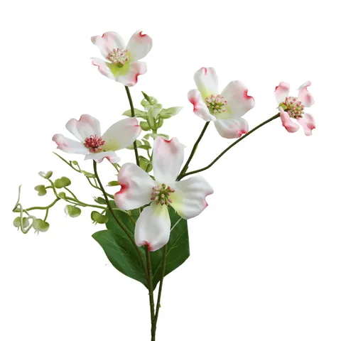 Artificial Silk Dogwood Flowers Short Branch Pastoral Home Table Decor Floral Arrangement Wedding Ornament