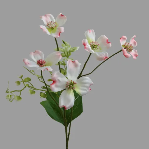 Artificial Silk Dogwood Flowers Short Branch Pastoral Home Table Decor Floral Arrangement Wedding Ornament