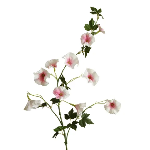 Artificial Morning Glory Silk Flower Vine Pastoral Style Fake Floral Branch For Indoor Home Decoration Display