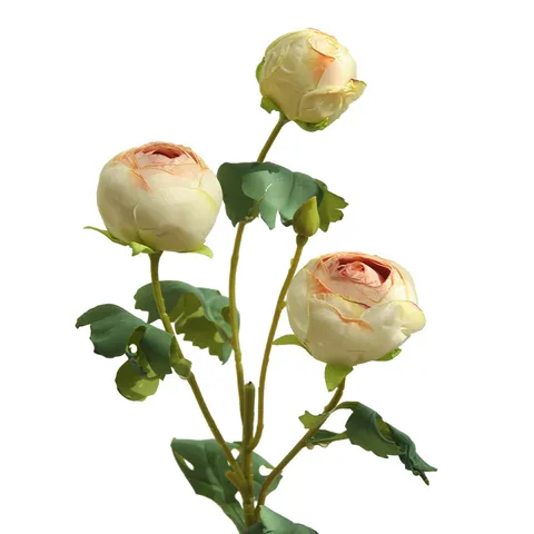 Artificial Flowers Scorched Edge Tea Rose European Romantic Fake Flowers For Indoor Dining Table Home Decor Photography Props