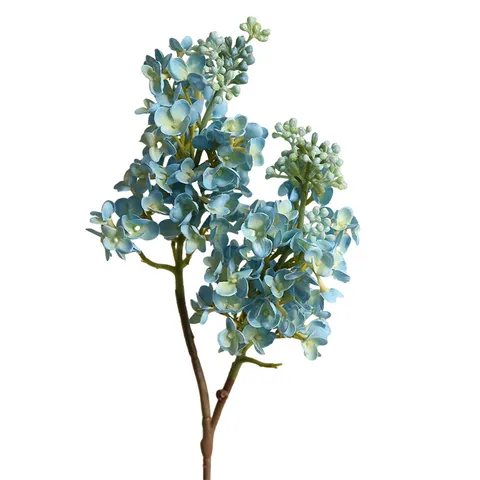 Artificial Silk Lilac Flower Branch Lifelike Moisturizing Faux Floral Stem For Home Table Indoor Wedding Party Decor
