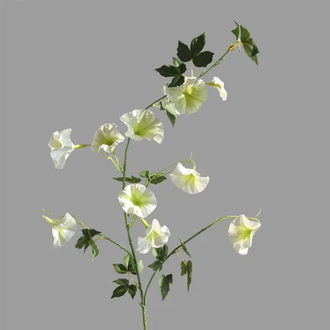 Artificial Morning Glory Silk Flower Vine Pastoral Style Fake Floral Branch For Indoor Home Decoration Display