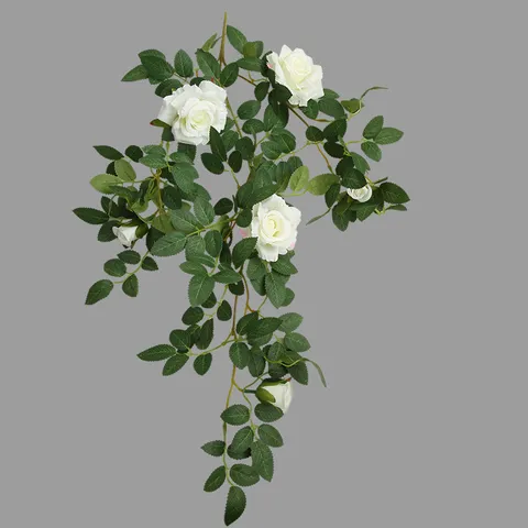 Artificial Rose Vine Silk Flower Garland Hanging Plant For Home Wall Decor Wedding Party Indoor Room Beautification