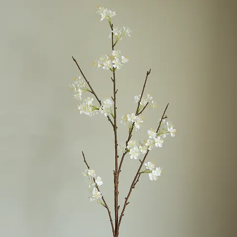 Artificial Single Branch Exquisite Snow Ball Silk Flower Home Living Room Dining Room Table Decor Fake Flower Ornament