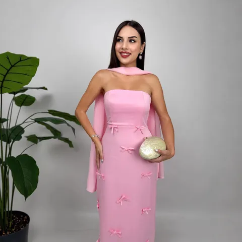 Vestido Maxi Rosa Sin Mangas Elegante Para Mujer Con Detalles De Lazo Vestido Largo Sin Espalda Para Fiesta Vacaciones Diario