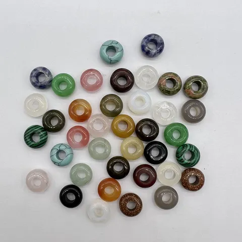 Perline Rondelle in Pietra Naturale Cristallo Gemma Perline Sfuse Ruota Abaco Per Accessori Artigianali per Gioielli Fai da Te