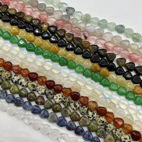 Perle Sfuse a Cuore in Pietra Naturale Cristallo Agata Perle a Forma di Cuore per Creazione di Gioielli Fai da Te Accessori