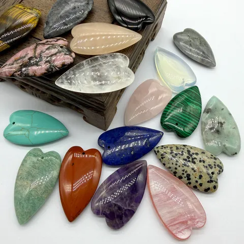 Ciondolo Cuore d'Amore in Pietra di Cristallo Naturale Grande Cuore di Pesca Materiale per Creazione Gioielli Fai da Te