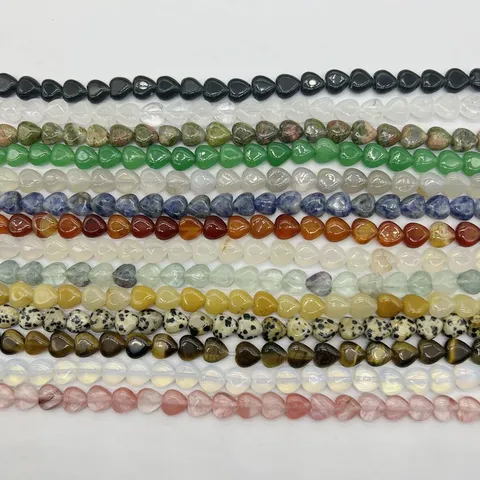 Perle Sfuse a Cuore in Pietra Naturale Cristallo Agata Perle a Forma di Cuore per Creazione di Gioielli Fai da Te Accessori