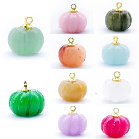 Ciondolo a Zucca in Giada di Cristallo Naturale Fai da Te Ciondolo per Creazione Gioielli Accessorio per Bracciale Collana Orecchino
