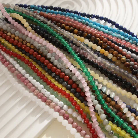 Perline Tonde in Cristallo di Pietra Naturale Ametista Quarzo Fragola Filo di Perline Accessori per Gioielli Fatti a Mano