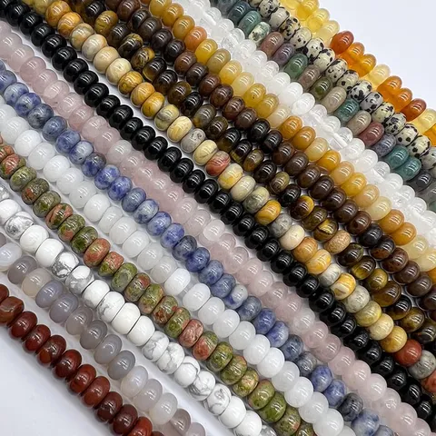 Cristallo Naturale Pietra Semipreziosa Perline Sfuse Rondelle Gemma Colorata Perline Distanziatrici Facettate Per Creazione Gioielli Fai da Te