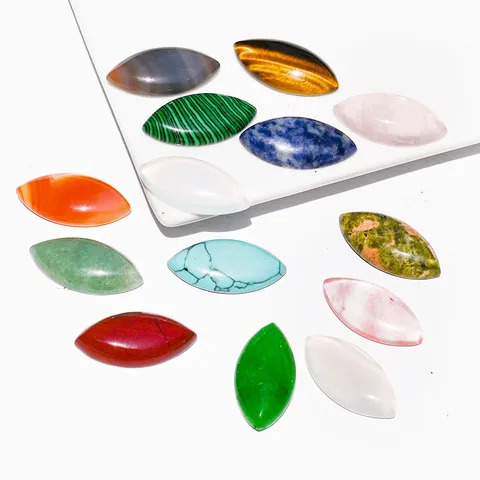 Pietra Sfusa Cabochon in Cristallo e Pietra Preziosa Forma Marquise per Creazione di Gioielli Fai da Te Artigianato Anello Pendente Accessori