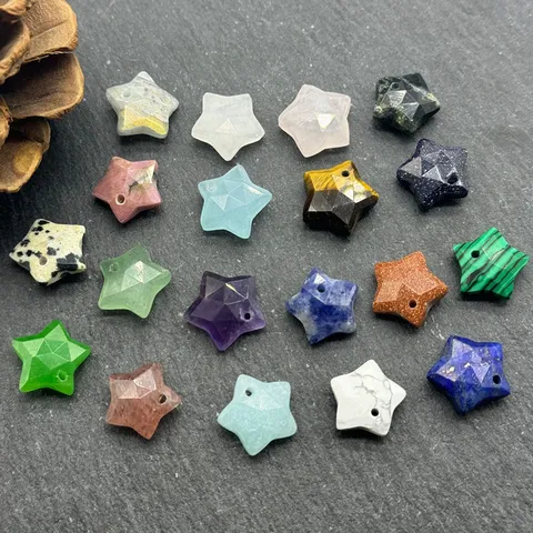 Ciondoli a Stella Pentagramma Facettati in Pietra di Cristallo Naturale Accessori per Gioielli Fai da Te