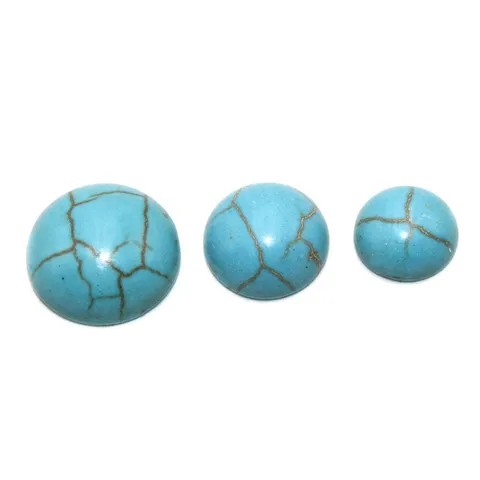 Turchese Sintetico Cabochon Rotondi Piatti Per Creazione di Gioielli Fai da Te e Accessori
